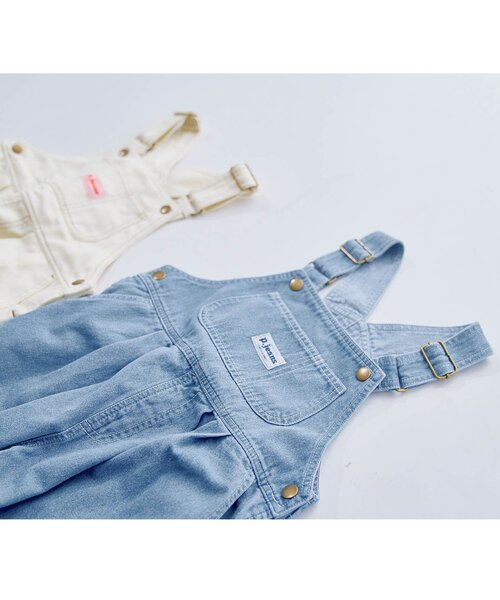 p.premier（ピードットプルミエ）の「【ジュニア対応】デニムオーバーオール（サロペット/オーバーオール・キッズ・オフホワイト/ネイビー・80/90/100/110/120/130/140）」の18枚目の写真