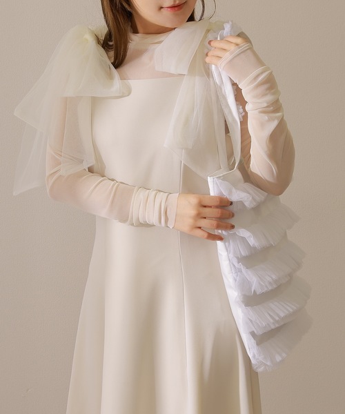 Lace Ladies(レースレディース)の「チュール フリル トート ショルダー バッグ(トートバッグ・レディース・ホワイト/ブラック・FREE)」の13枚目の写真