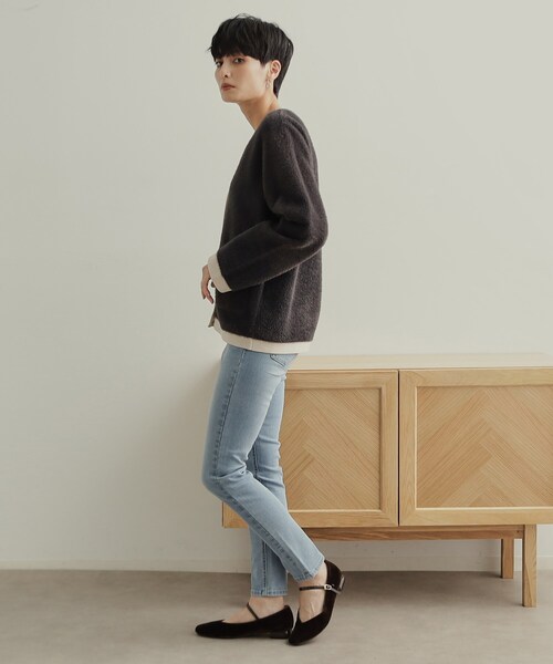 OPAQUE.CLIP（オペークドットクリップ）の「《SS-LLsize》ライクラストレッチスキニーデニムパンツ【洗濯機洗い可】（デニムパンツ・レディース・ネイビー/ライトブルー/ブルー/ブラック・38/40/36/42/34）」の16枚目の写真