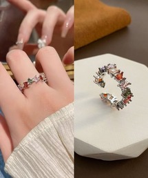 L LABEL（エルラベル）の「カラフルビジューオープンリング（リング）」