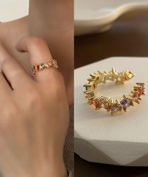 L LABEL（エルラベル）の「カラフルビジューオープンリング（リング）」