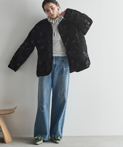 THE YOn(ザヨン)の「ハートダメージデニムパンツ(デニムパンツ・レディース・ブラック/ブルー・S/M)」の12枚目の写真