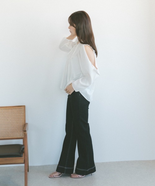 ECREL（エクレール）の「レースヨークドレープスリーブブラウス（シャツ/ブラウス・レディース・ホワイト/ピンク・FREE）」の9枚目の写真