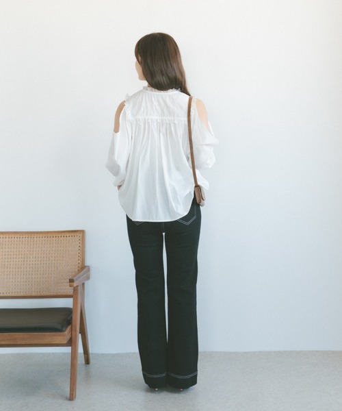 ECREL（エクレール）の「レースヨークドレープスリーブブラウス（シャツ/ブラウス・レディース・ホワイト/ピンク・FREE）」の10枚目の写真