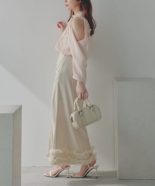 ECREL（エクレール）の「レースヨークドレープスリーブブラウス（シャツ/ブラウス・レディース・ホワイト/ピンク・FREE）」の21枚目の写真