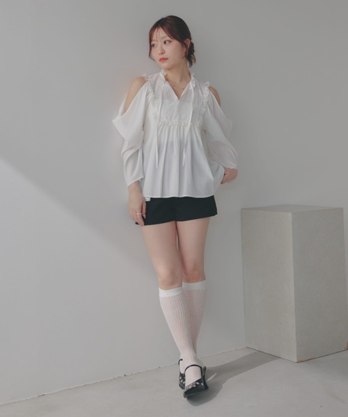 ECREL（エクレール）の「レースヨークドレープスリーブブラウス（シャツ/ブラウス・レディース・ホワイト/ピンク・FREE）」の13枚目の写真