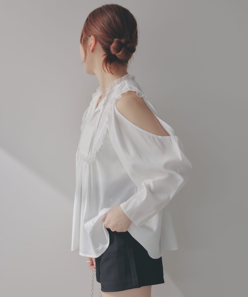 ECREL（エクレール）の「レースヨークドレープスリーブブラウス（シャツ/ブラウス・レディース・ホワイト/ピンク・FREE）」の15枚目の写真