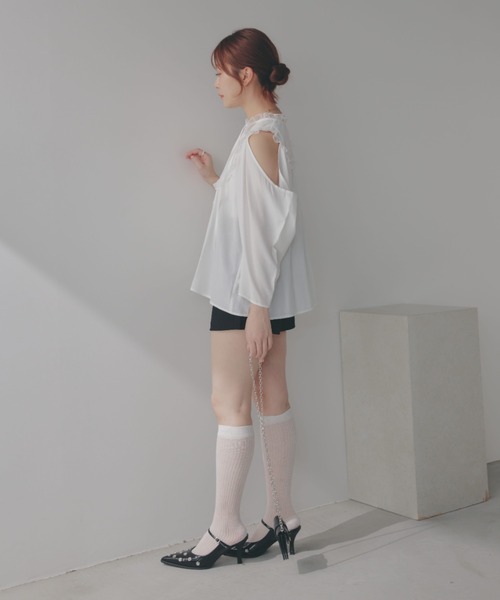 ECREL（エクレール）の「レースヨークドレープスリーブブラウス（シャツ/ブラウス・レディース・ホワイト/ピンク・FREE）」の18枚目の写真