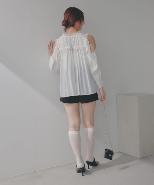 ECREL（エクレール）の「レースヨークドレープスリーブブラウス（シャツ/ブラウス・レディース・ホワイト/ピンク・FREE）」の19枚目の写真