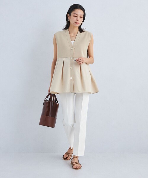 green label relaxing（グリーンレーベルリラクシング）の「［size SHORTあり］キチントボトムス ALLFIT テーパード パンツ（スラックス・レディース・ブラック/ホワイト/コバルトブルー・34/SHORT/40/38/36）」の6枚目の写真