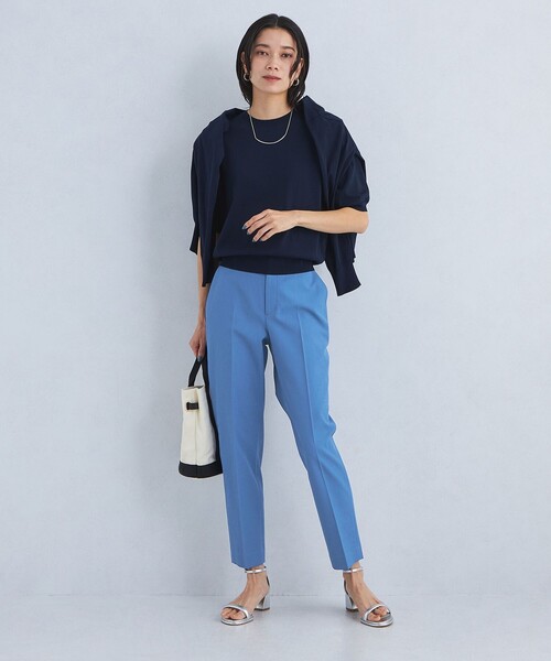 green label relaxing（グリーンレーベルリラクシング）の「［size SHORTあり］キチントボトムス ALLFIT テーパード パンツ（スラックス・レディース・ブラック/ホワイト/コバルトブルー・34/SHORT/40/38/36）」の10枚目の写真