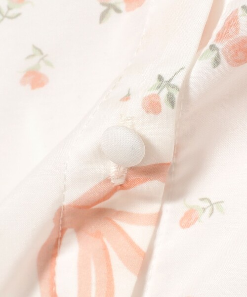 CAROLINA GLASER フラワーリボン柄 ティアードシャツ ワンピース