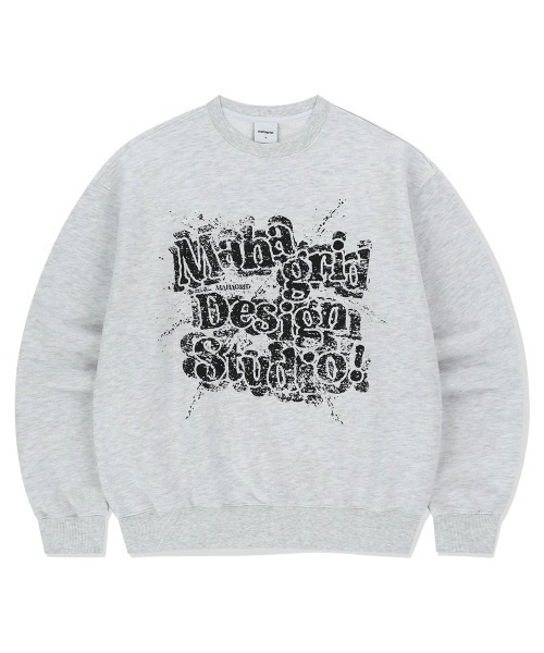 MAHAGRID(マハグリッド)の「『mahagrid/マハグリッド』 SPLATTER SWEATSHIRT/スプラッター スウェットシャツ(スウェット・レディース・ブラック/ライトグレー・M/XL/L)」の1枚目の写真