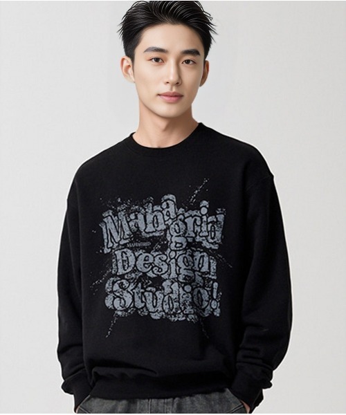 トレーナー スウェット 「mahagrid/マハグリッド」 SPLATTER SWEATSHIRT/スプラッター スウェットシャツ レディース メンズ mahagrid/マハグリッド』 SPLATTER SWEATSHIRT/スプラッター