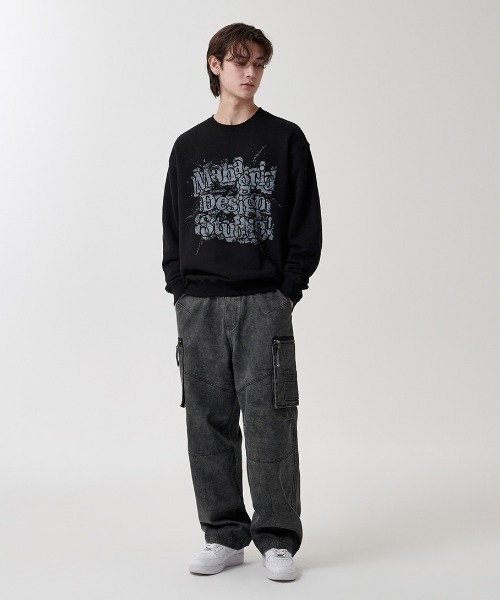 トレーナー スウェット 「mahagrid/マハグリッド」 SPLATTER SWEATSHIRT/スプラッター スウェットシャツ レディース メンズ mahagrid/マハグリッド』 SPLATTER SWEATSHIRT/スプラッター