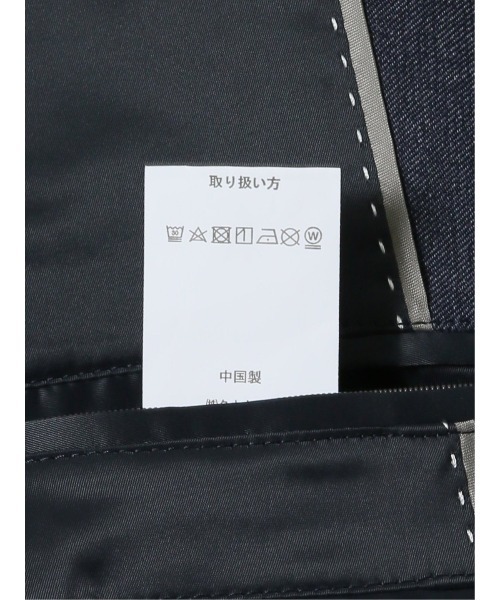 TAKA-Q(タカキュー)の「ジャケット メンズ ビジネス セットアップ可能 ストレッチ ウォッシャブル イージーケア スリム 2ボタン テーラード デニム風 紺 (スーツジャケット・メンズ・ネイビー・MEDIUM/LARGE/X-LARGE/3L/S)」の9枚目の写真