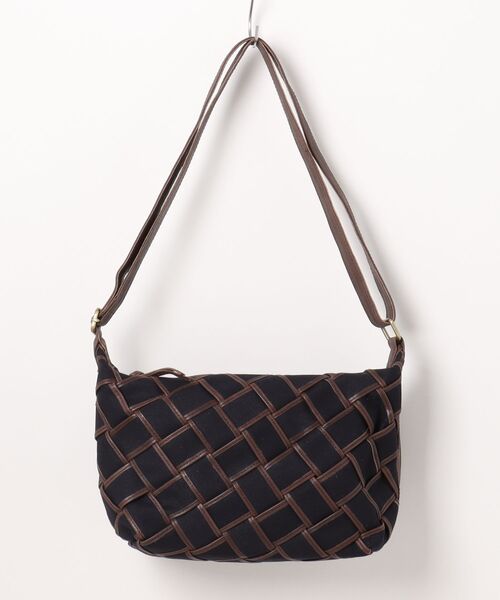 zucchero(ズッケロ)の「キャンバス×カウレザー ショルダーバッグ ズッケロ(ショルダーバッグ・レディース・ブラウン/ネイビー/ベージュ・FREE)」の1枚目の写真