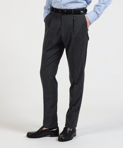 PT TORINO（ピーティートリノ）の「PT TORINO Gentleman Fit ポリエステルウール 1プリーツ スリムスラックス（スラックス・メンズ・キャメル/チャコールグレー/グレー・50/48/44）」の4枚目の写真