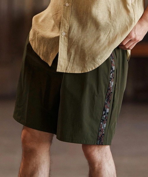 CAMBIO（カンビオ）の「mp13263-Camouflage Line Tape Nylon Short Pants ショートパンツ（その他パンツ・メンズ・カーキ/ブラック/ベージュ・S/M/L）」の3枚目の写真