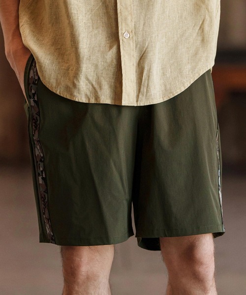 CAMBIO（カンビオ）の「mp13263-Camouflage Line Tape Nylon Short Pants ショートパンツ（その他パンツ・メンズ・カーキ/ブラック/ベージュ・S/M/L）」の4枚目の写真