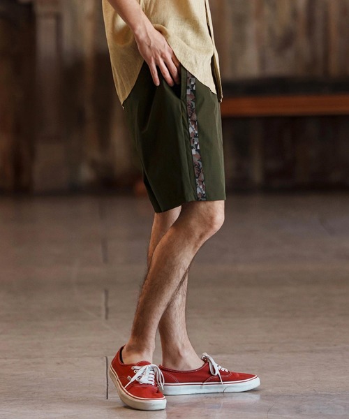 CAMBIO（カンビオ）の「mp13263-Camouflage Line Tape Nylon Short Pants ショートパンツ（その他パンツ・メンズ・カーキ/ブラック/ベージュ・S/M/L）」の7枚目の写真