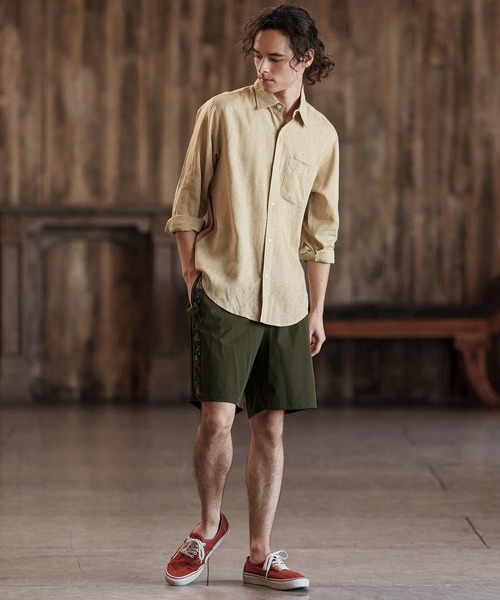 CAMBIO（カンビオ）の「mp13263-Camouflage Line Tape Nylon Short Pants ショートパンツ（その他パンツ・メンズ・カーキ/ブラック/ベージュ・S/M/L）」の9枚目の写真