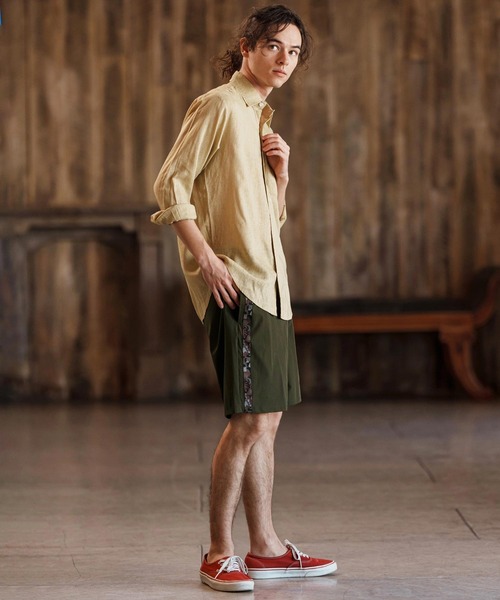 CAMBIO（カンビオ）の「mp13263-Camouflage Line Tape Nylon Short Pants ショートパンツ（その他パンツ・メンズ・カーキ/ブラック/ベージュ・S/M/L）」の10枚目の写真