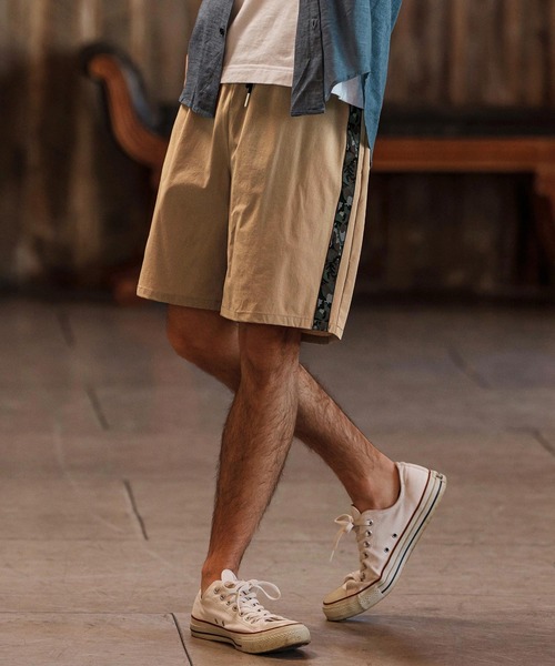 mp13263-Camouflage Line Tape Nylon Short Pants ショートパンツ