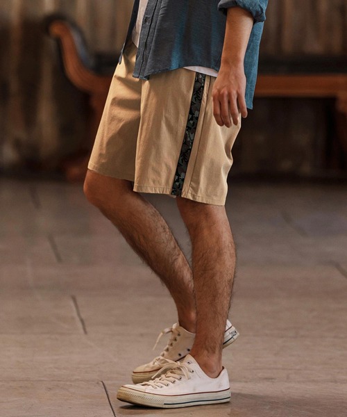 CAMBIO（カンビオ）の「mp13263-Camouflage Line Tape Nylon Short Pants ショートパンツ（その他パンツ・メンズ・カーキ/ブラック/ベージュ・S/M/L）」の15枚目の写真