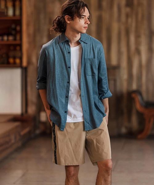 CAMBIO（カンビオ）の「mp13263-Camouflage Line Tape Nylon Short Pants ショートパンツ（その他パンツ・メンズ・カーキ/ブラック/ベージュ・S/M/L）」の16枚目の写真