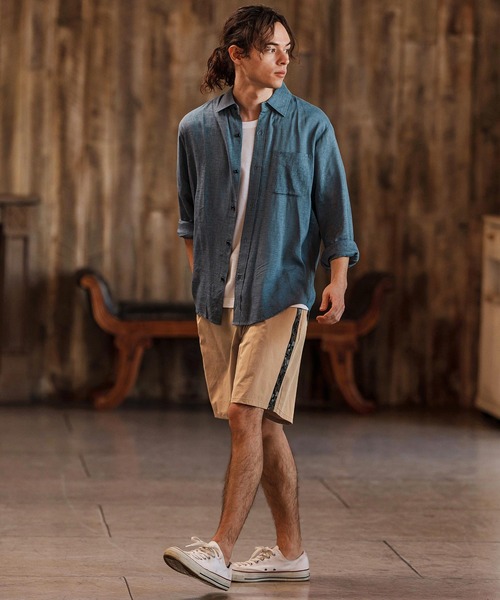 CAMBIO（カンビオ）の「mp13263-Camouflage Line Tape Nylon Short Pants ショートパンツ（その他パンツ・メンズ・カーキ/ブラック/ベージュ・S/M/L）」の18枚目の写真