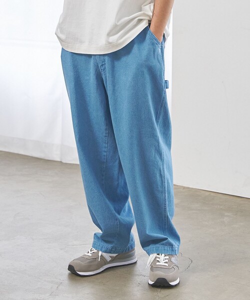 J.PRESS YORK STREET(ジェイプレスヨークストリート)の「【UNISEX】UNIVERSAL OVERALL × YORK STREET ペインターパンツ(デニムパンツ・メンズ・ブルー系1/ダルブルー系/アイボリー系/ネイビー系・SMALL/MEDIUM/LARGE)」の4枚目の写真