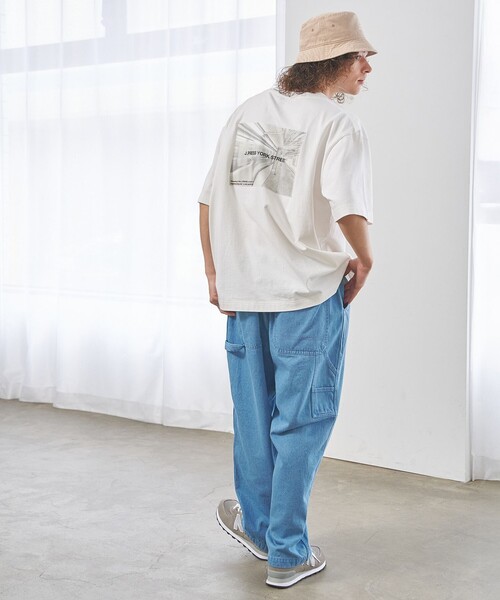 J.PRESS YORK STREET(ジェイプレスヨークストリート)の「【UNISEX】UNIVERSAL OVERALL × YORK STREET ペインターパンツ(デニムパンツ・メンズ・ブルー系1/ダルブルー系/アイボリー系/ネイビー系・SMALL/MEDIUM/LARGE)」の6枚目の写真