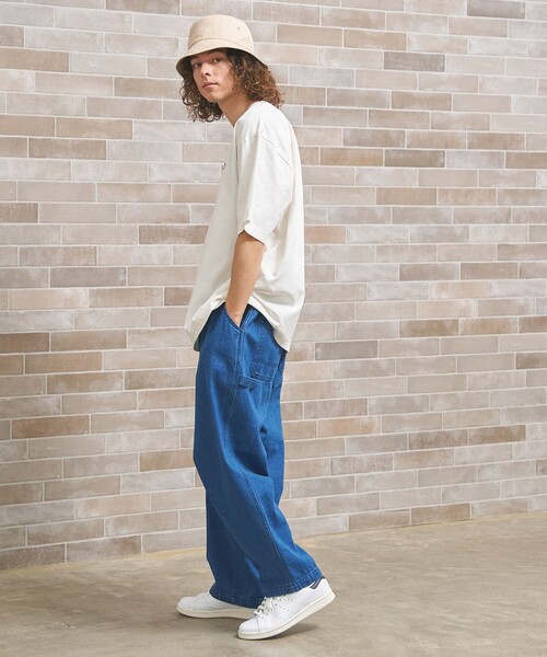 J.PRESS YORK STREET(ジェイプレスヨークストリート)の「【UNISEX】UNIVERSAL OVERALL × YORK STREET ペインターパンツ(デニムパンツ・メンズ・ブルー系1/ダルブルー系/アイボリー系/ネイビー系・SMALL/MEDIUM/LARGE)」の14枚目の写真