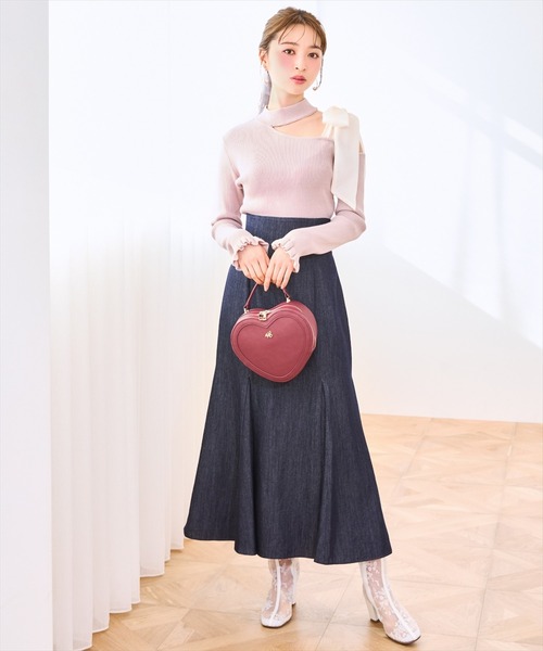 willselection ZIPデザインスリットマーメイドスカート ネイビー ウィルセレクション WILLSELECTION ZIPデザインスリット