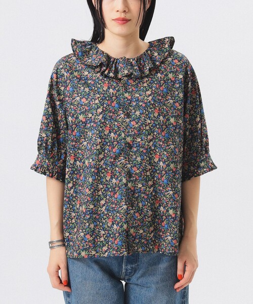BEAMS BOY（ビームスボーイ）の「リバティ フリル 5分袖 シャツ（シャツ/ブラウス・レディース・ネイビー/アイボリー・ONE SIZE）」の17枚目の写真
