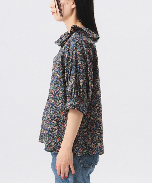 BEAMS BOY（ビームスボーイ）の「リバティ フリル 5分袖 シャツ（シャツ/ブラウス・レディース・ネイビー/アイボリー・ONE SIZE）」の18枚目の写真