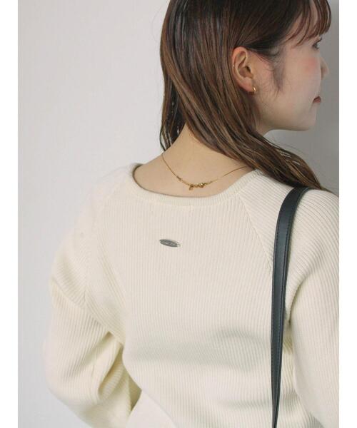 ehka sopo(エヘカソポ)の「◎クルーリブニット(ニット/セーター・レディース・キナリ/イエロー/ブルー/ブラック・F)」の1枚目の写真