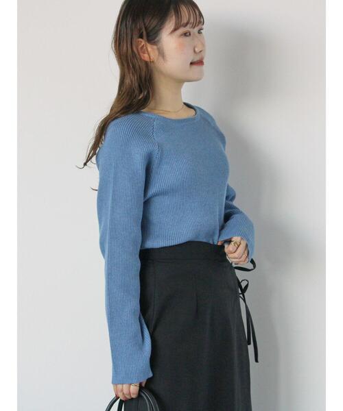 ehka sopo(エヘカソポ)の「◎クルーリブニット(ニット/セーター・レディース・キナリ/イエロー/ブルー/ブラック・F)」の14枚目の写真