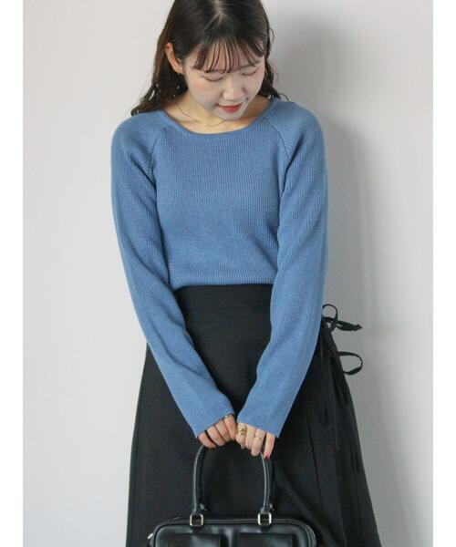 ehka sopo(エヘカソポ)の「◎クルーリブニット(ニット/セーター・レディース・キナリ/イエロー/ブルー/ブラック・F)」の15枚目の写真