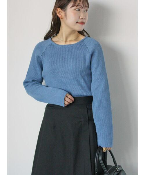 ehka sopo(エヘカソポ)の「◎クルーリブニット(ニット/セーター・レディース・キナリ/イエロー/ブルー/ブラック・F)」の16枚目の写真