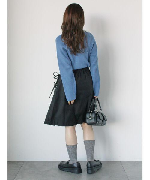 ehka sopo(エヘカソポ)の「◎クルーリブニット(ニット/セーター・レディース・キナリ/イエロー/ブルー/ブラック・F)」の21枚目の写真