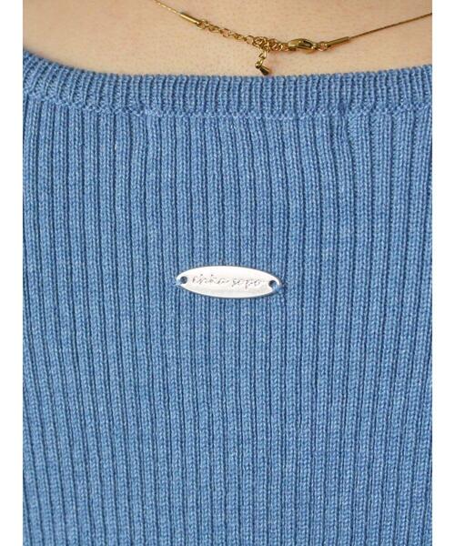 ehka sopo(エヘカソポ)の「◎クルーリブニット(ニット/セーター・レディース・キナリ/イエロー/ブルー/ブラック・F)」の22枚目の写真