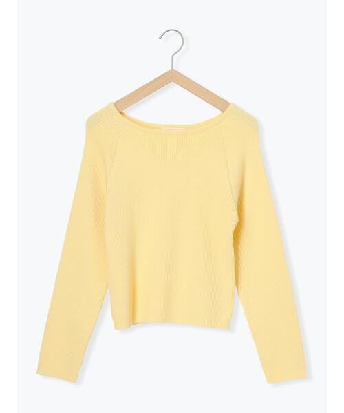 ehka sopo(エヘカソポ)の「◎クルーリブニット(ニット/セーター・レディース・キナリ/イエロー/ブルー/ブラック・F)」の5枚目の写真