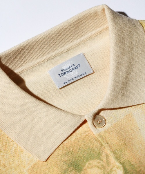 セール】TOWNCRAFT / タウンクラフト PRINTED POLO CARDIGAN ランチ柄