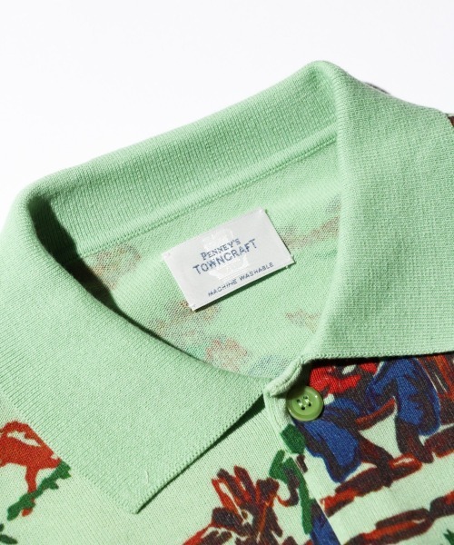 セール】TOWNCRAFT / タウンクラフト PRINTED POLO CARDIGAN