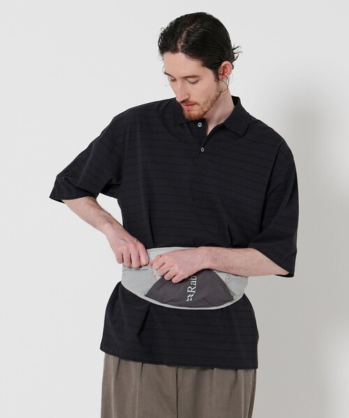 Steven Alan(スティーブンアラン)の「<Steven Alan> 40 ツイスト ボーダー ポロシャツ NARROW(ポロシャツ・メンズ・ブラック/グレー/ロイヤルブルー・S/M/L/XL)」の4枚目の写真