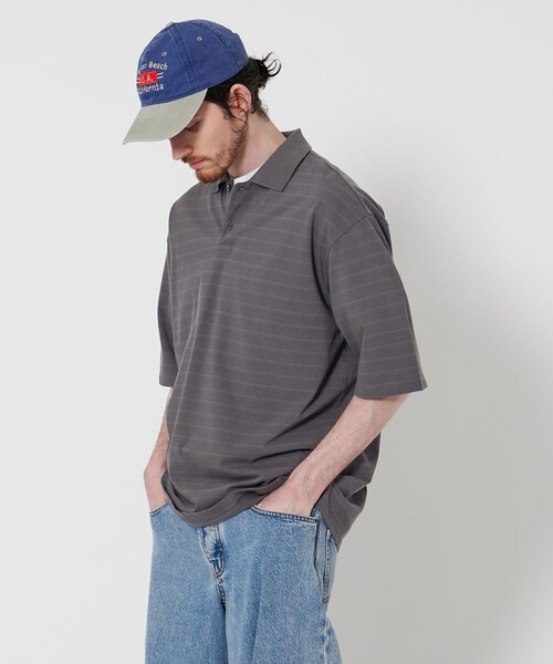 Steven Alan(スティーブンアラン)の「<Steven Alan> 40 ツイスト ボーダー ポロシャツ NARROW(ポロシャツ・メンズ・ブラック/グレー/ロイヤルブルー・S/M/L/XL)」の7枚目の写真