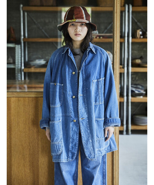 オアスロウ　 デニムカバーオール 青 orSlow オアスロウ 01-6144-81 Wool Liner Relax Fit Denim Coverall