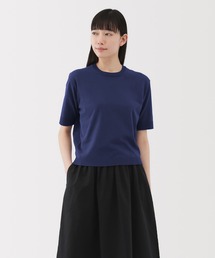 婦人　ＵＶカット強撚コットン五分袖セーター